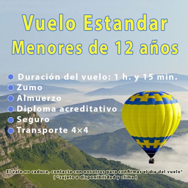 Vuelo Estandar para Menores de 12 años