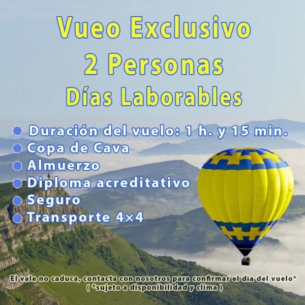 Vuelo Exclusivo de 2 Personas en días laborables